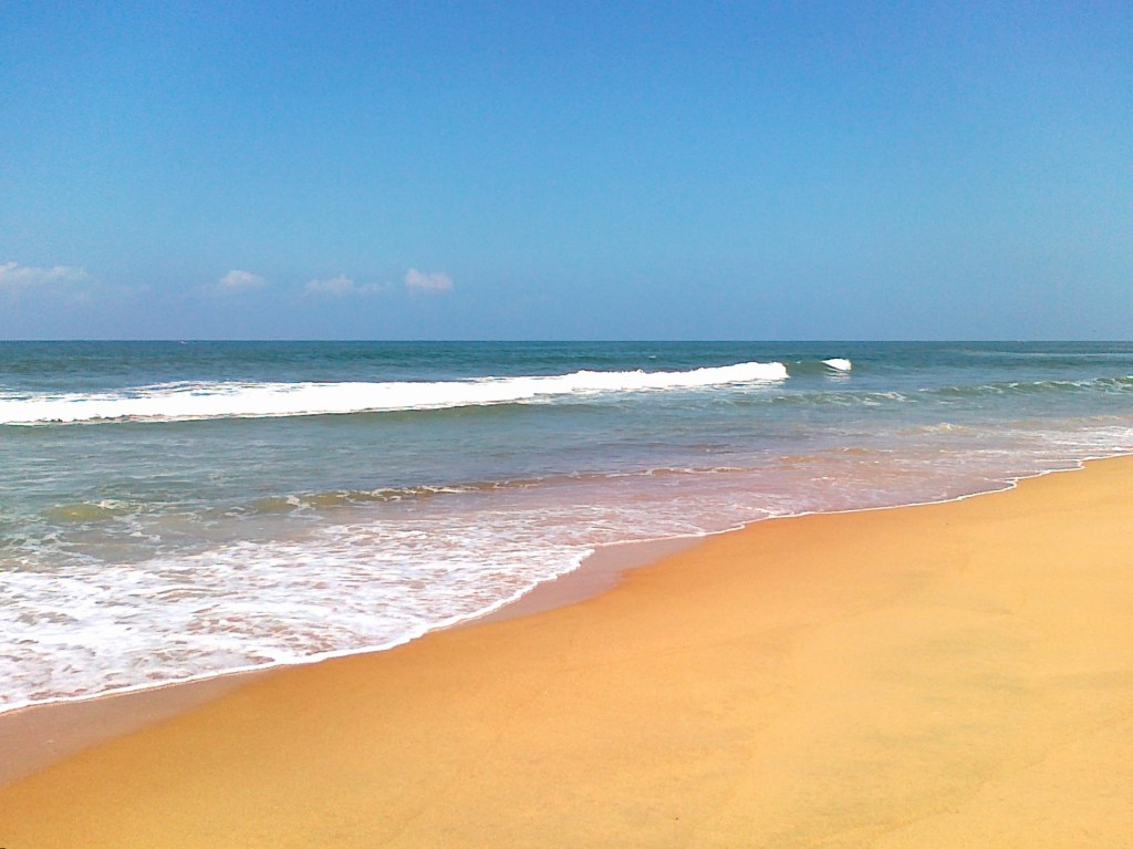 View of Candolim Beach in Goa.